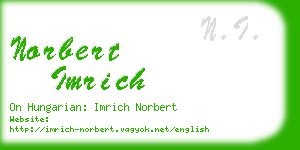 norbert imrich business card